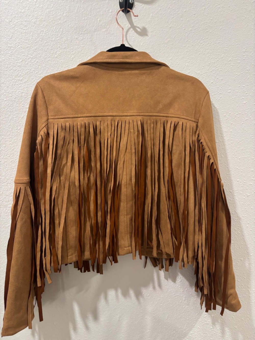 Chartou Faux Suede Cropped Western Fringe Jacket Small/Medium Cowgirl Festival - Picture 4 of 10